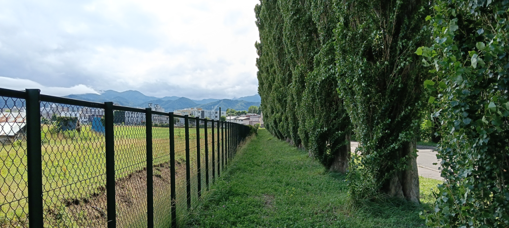 遠くに見える大倉山ジャンプ競技場